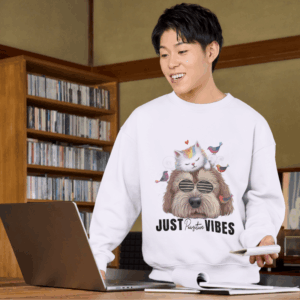 Chill Vibes Crewneck Unisex Sweatshirt, Just Pawsitive Vibes Sweater,  Perfect Gift for Pet Lovers